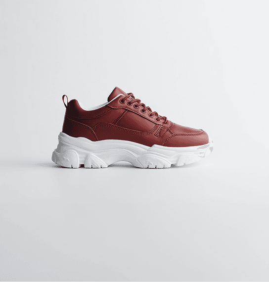 Askae burgundy platform sneaker
